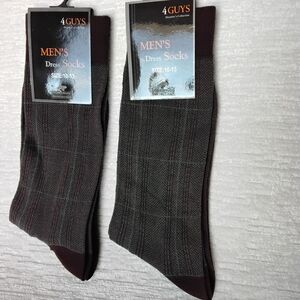 4Guys Men's Reddish Brown Dress Socks 2 Pairs  Size 10-13